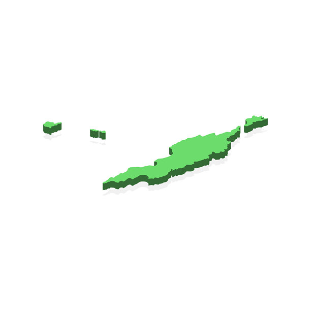 白色背景上的安圭拉3D地图矢量素材设计模板。图片下载