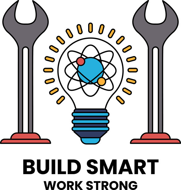 黑白插画：一个带有扳手和螺丝刀的灯泡图片下载