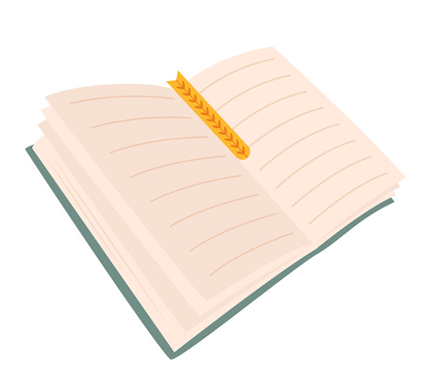 一本打开的书的矢量插画图片下载