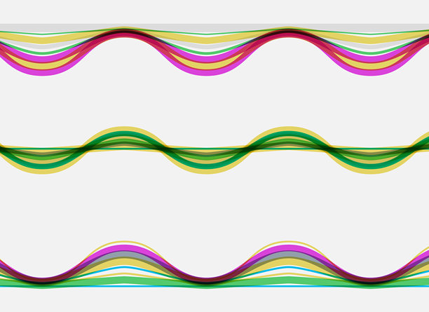 用于设计的彩色波浪线图案素材集图片下载
