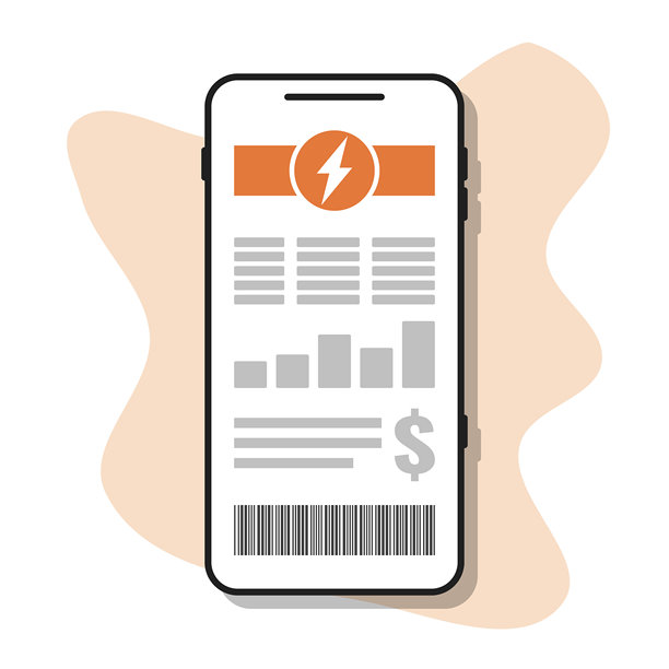 智能手机屏幕上显示的电子账单，移动应用在线支付矢量图Illustrations图片下载