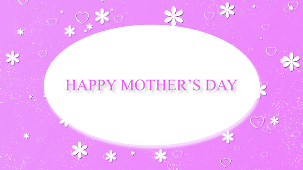 快乐母亲节文字矢量设计。带有樱花元素的母亲节明信片和贺卡插画图片下载