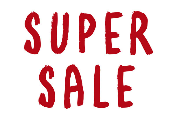 超级促销字母 手写词 现代毛笔书法 营销广告、印刷品、网页、横幅、海报、传单的模板 水墨插画图片下载