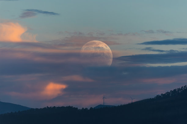拍摄大浪、海鸟飞翔和近乎满月的照片！图片下载