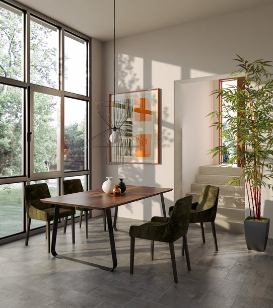 宽敞奢华的现代明亮室内客厅样板图插画 3D渲染图图片下载