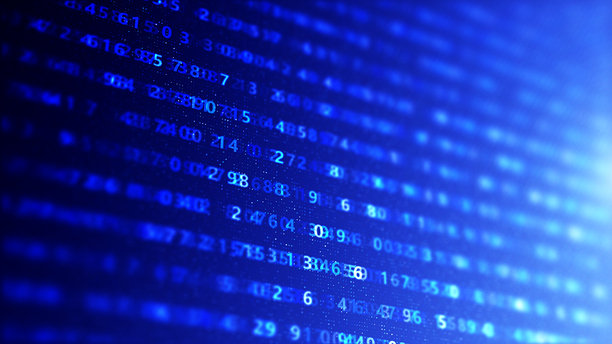 抽象数字技术背景。数字线框二进制代码图形背景 4K 照片图片下载