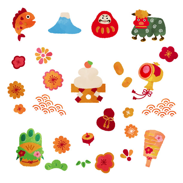 新年幸运符插画集图片下载