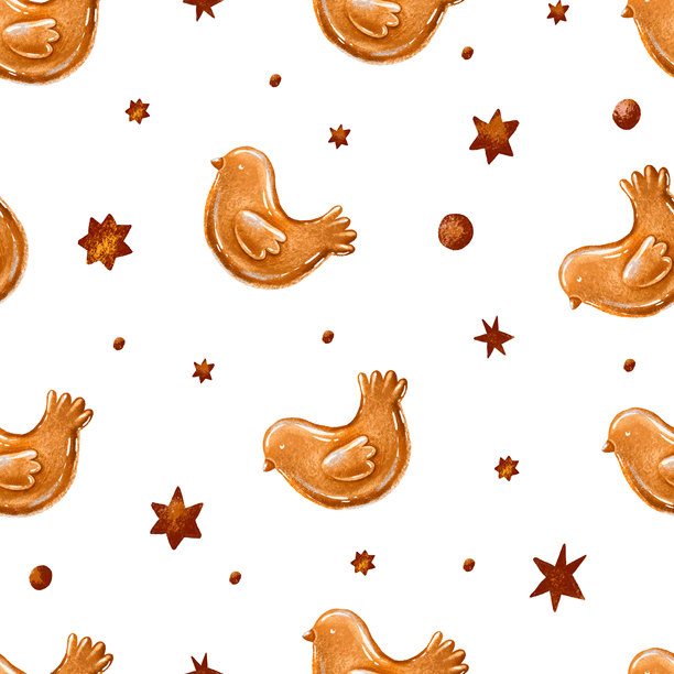 卡通金色鸭子玩具 童话复古 手绘水彩玩具 孤立背景 儿童冬季节日插画 十二月派对 无缝图案 魔法图片下载