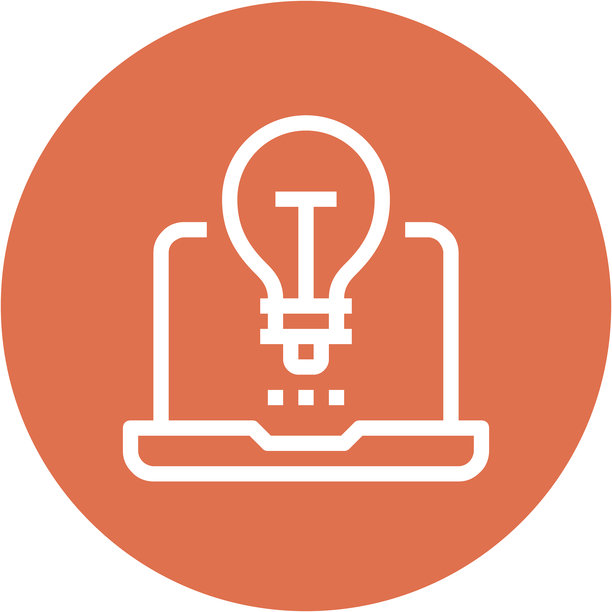 现代灯泡扁平线条矢量插画图标设计理念。图片下载