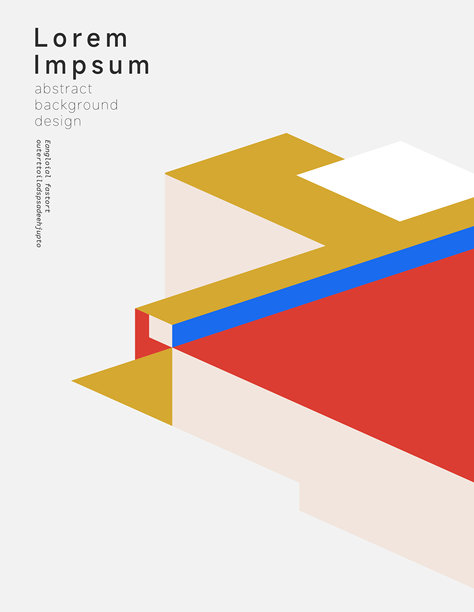 红色、蓝色、黄色极简几何设计素材版式，用于封面、海报、卡片、宣传册模板图片下载