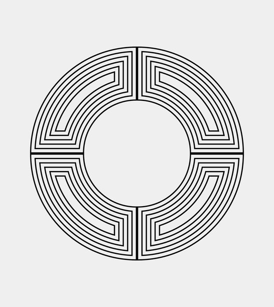 曲线线条 传统中式花纹 小部件，黑白设计素材图片下载