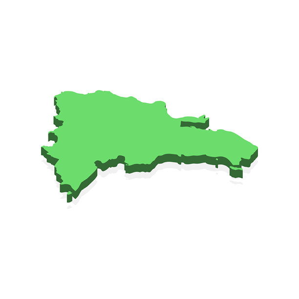 多米尼加共和国三维地图矢量素材设计模板。图片下载