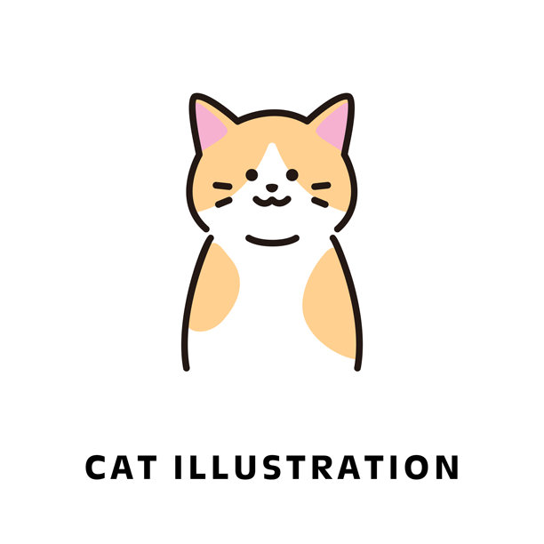 简洁可爱的短发猫咪图标插画图片下载
