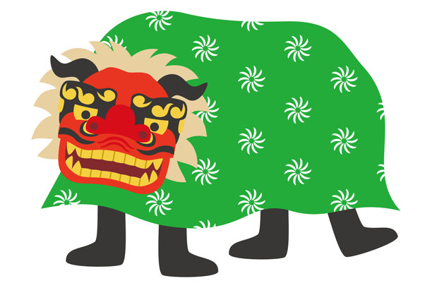 日本狮子舞插画素材图片下载