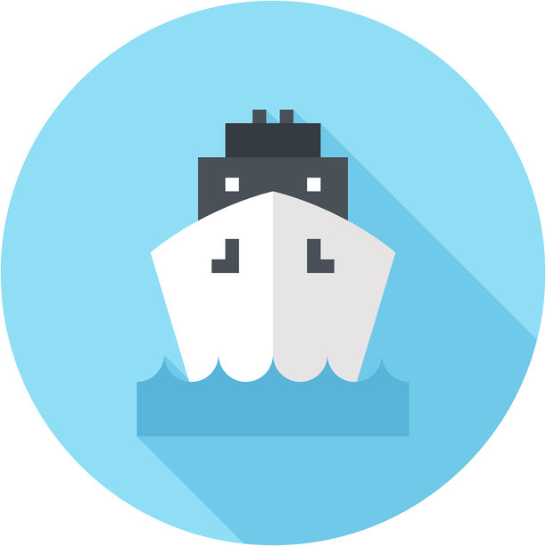 现代邮轮扁平化线条矢量插画图标设计理念。移动端和网页图形图标。扁平化符号，Logo创意理念。简洁干净的扁平化象形图。图片下载