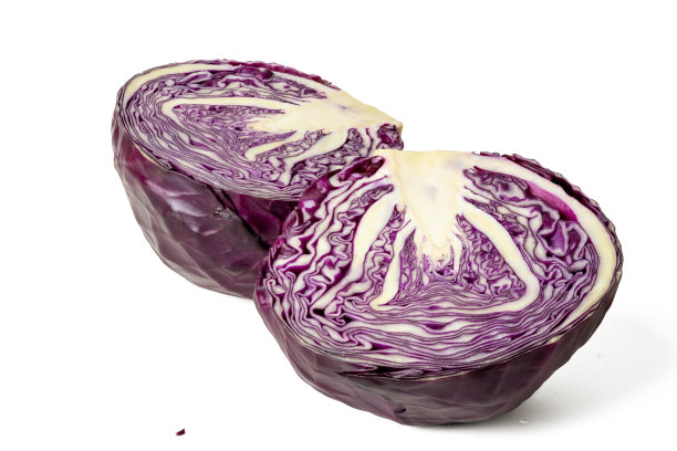 高分辨率照片，展示新鲜的紫甘蓝，白色背景，使用 45MP 高分辨率相机拍摄图片下载