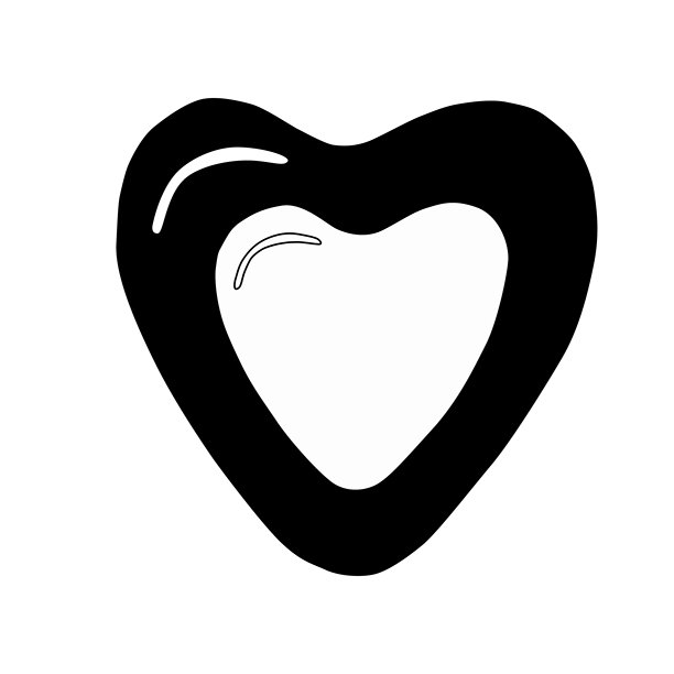 心形糖果，黑白矢量插画。这款节日棒棒糖采用涂鸦风格手工绘制，非常适合节日设计、新年贺卡、邀请函、生日和情人节。图片下载