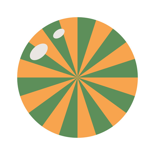 一个简单、扁平的矢量插画，描绘了一个圆形的万圣节糖果或棒棒糖。它以经典的螺旋图案呈现，采用诡异的黄色和绿色。图片下载