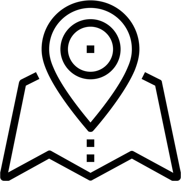 现代导航地图扁平化线条矢量插画图标设计理念。手机和网页图形图标。扁平化符号，Logo创意理念。简洁干净的扁平化象形图。图片下载