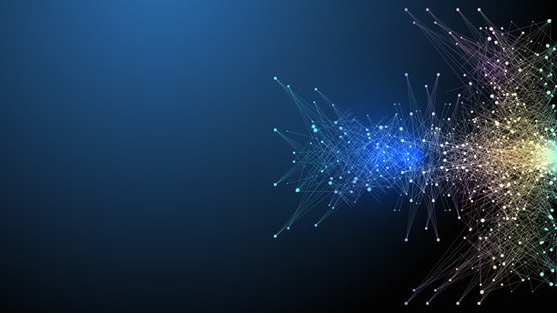 科学矢量图，量子计算技术。星云虚构效应。深度学习人工智能。大数据算法可视化。量子爆炸背景。图片下载