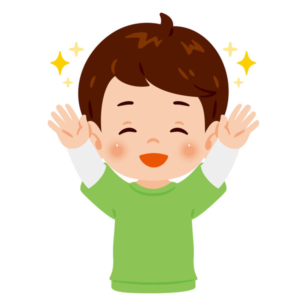 获胜姿势，一位面带微笑的男孩高举双手，这是他的上半身插画图片下载