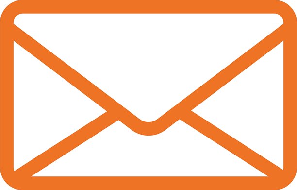 橙色电子邮件图标。线条矢量插画。图片下载
