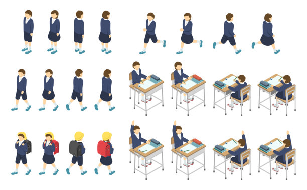 身着校服的小学生图片下载