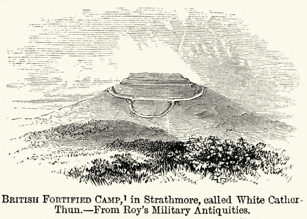 英国古代历史，考古学，铁器时代山堡，安格斯，苏格兰，白凯特赫恩，维多利亚时代插画，19世纪，维多利亚时代图片下载