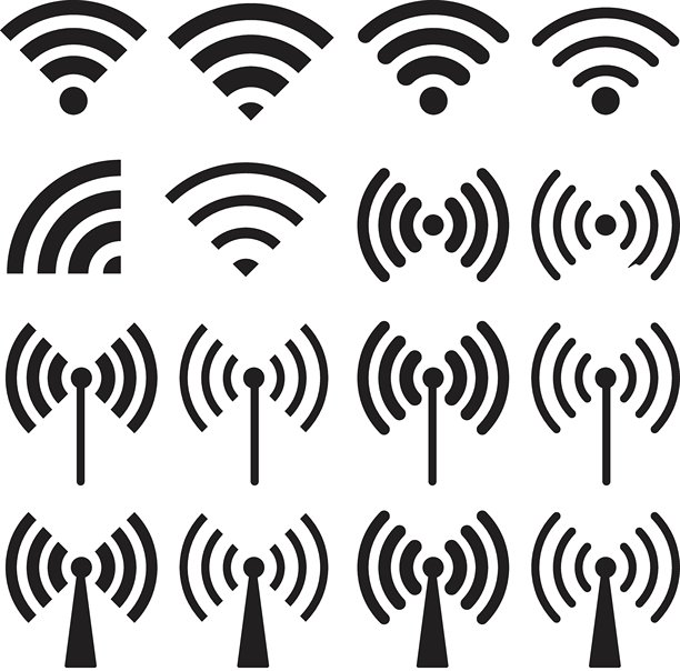 无线网络符号集。路由器无线技术。无线热点图标。Wi-Fi 图标矢量图。素材矢量图集图片下载