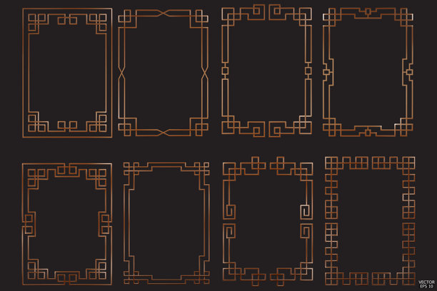 简单的棕色木质几何边框，孤立在黑色背景上。适用于邀请函、奢华模板和装饰图案的豪华木质边框。三维矢量插画。图片下载
