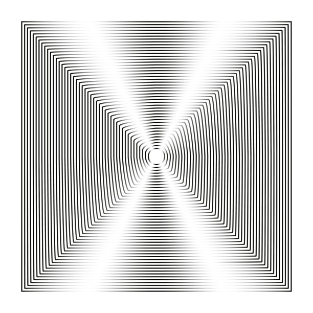 几何方块隧道。抽象视觉图案。深度错觉矢量图。黑白插画。图片下载
