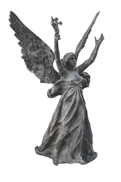 女性天使雕塑孤立照片图片下载