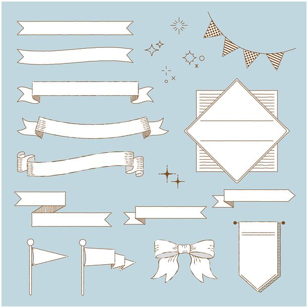 手绘装饰边框素材集：矢量图图片下载