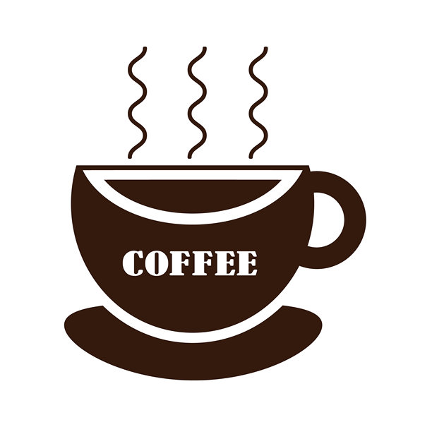 咖啡图标。极简风格的几何咖啡和茶图案。带有简单形状的抽象印花背景，适用于咖啡店、食品包装、咖啡馆墙面、菜单。图片下载