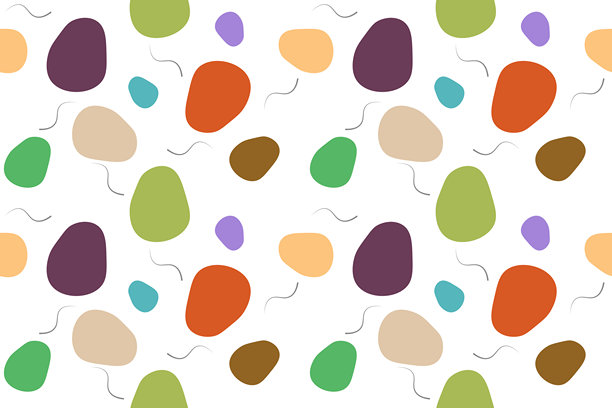 无缝多色形状在白色背景上，复古风格的抽象背景，适用于面料、卡片、海报、封面、横幅或品牌设计。矢量插画图片下载