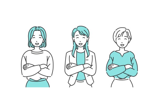 办公室里的休闲女性，双臂交叉，面带微笑，自信又友好图片下载