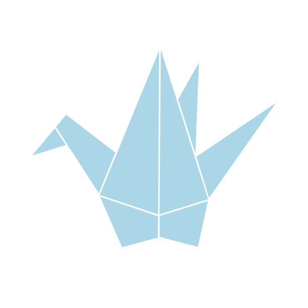 日式折纸艺术纸鹤插画图片下载