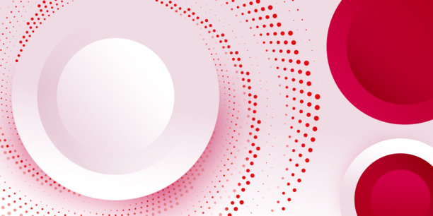 抽象的红白曲线波浪分层剪纸背景，带有空白空间设计。现代未来感背景。图片下载