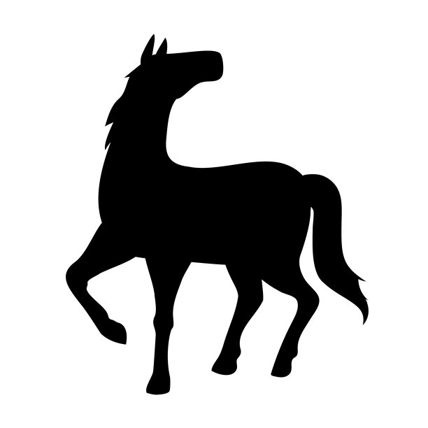 行走马剪影插画图片下载