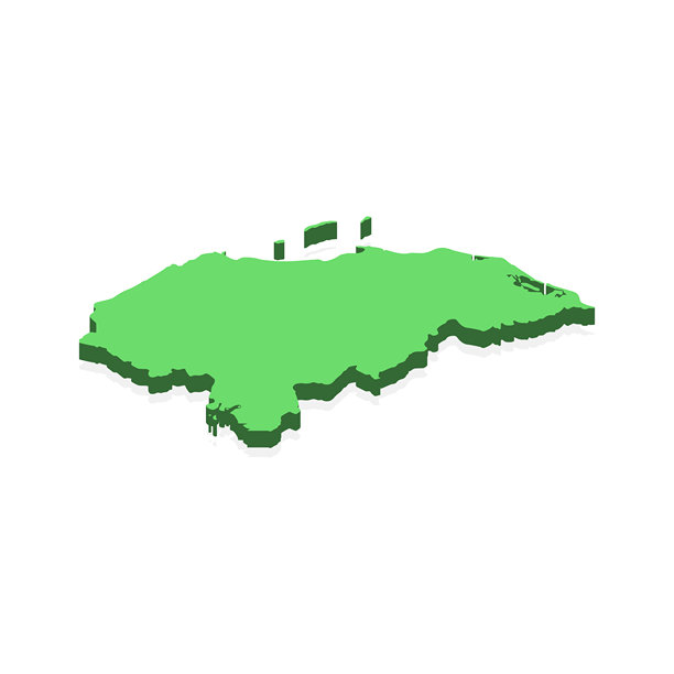 洪都拉斯三维地图矢量素材设计模板。图片下载