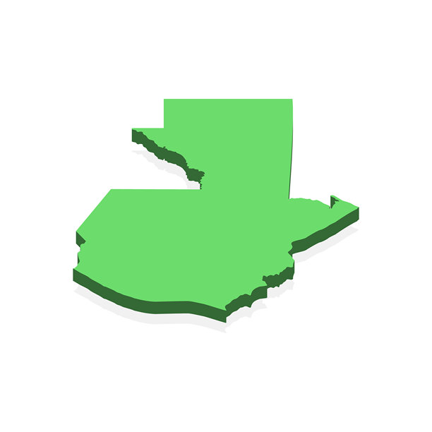 危地马拉三维地图矢量图，插画设计模板。图片下载