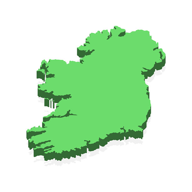 爱尔兰三维地图矢量素材设计模板。图片下载