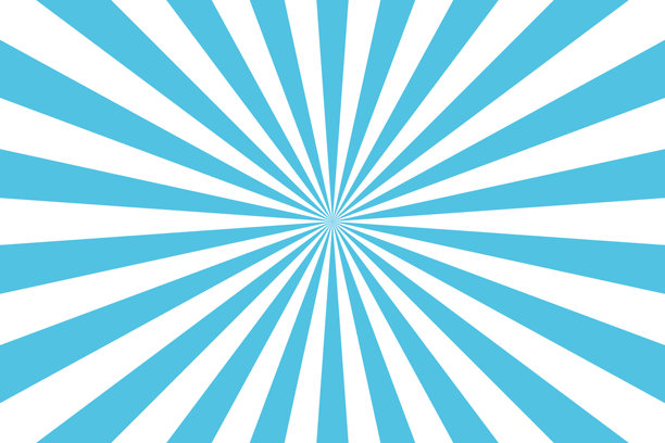 浅蓝色太阳光芒条纹背景，带有透明光线。明亮的矢量太阳光束设计，适用于横幅、社交媒体和插画。图片下载