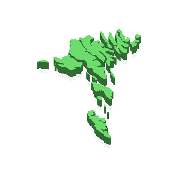 法罗群岛三维地图矢量素材设计模板。图片下载