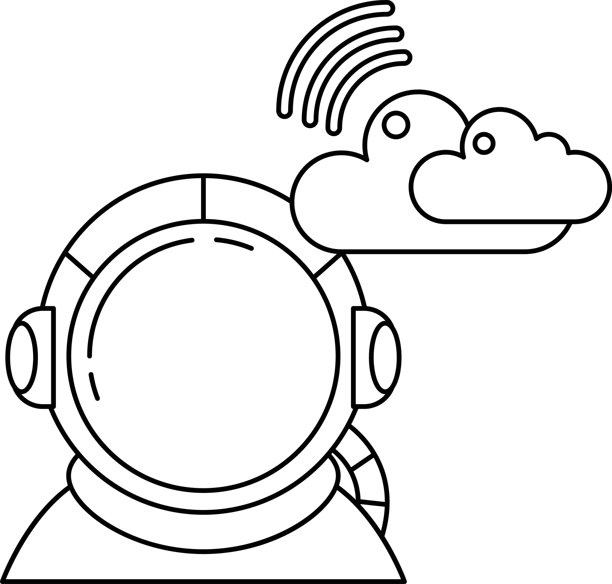 一名宇航员穿着宇航服，正抬头仰望一朵云图片下载