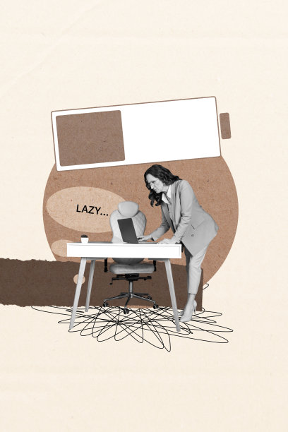 草图竖版照片拼贴，描绘了疲惫的商界人士，低电量电池图标，精疲力尽的概念，疲劳图片下载