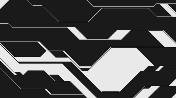 抽象的现代构成主义风格，后现代几何装饰，黑白配色，简洁的形状，大胆的美学，科幻未来赛博朋克科技HUD虚拟屏幕图片下载