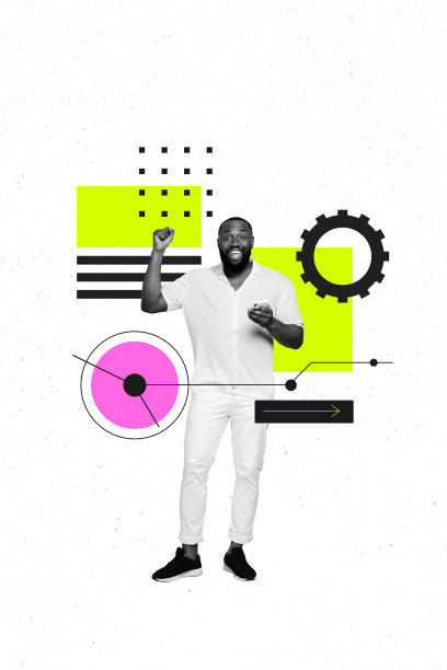 垂直图像复合趋势照片拼贴，快乐的美国男人站立，气泡沟通图标，话匣子通知图片下载