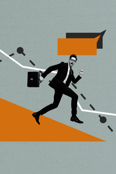 艺术作品图像组合照片拼贴，一个震惊的商人，跑动，气泡，沟通，语音图标，话匣子，通知图片下载