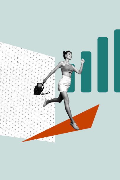 开心女商人的跑道发展职业机会目标成就成长成功的横幅草图照片拼贴图片下载